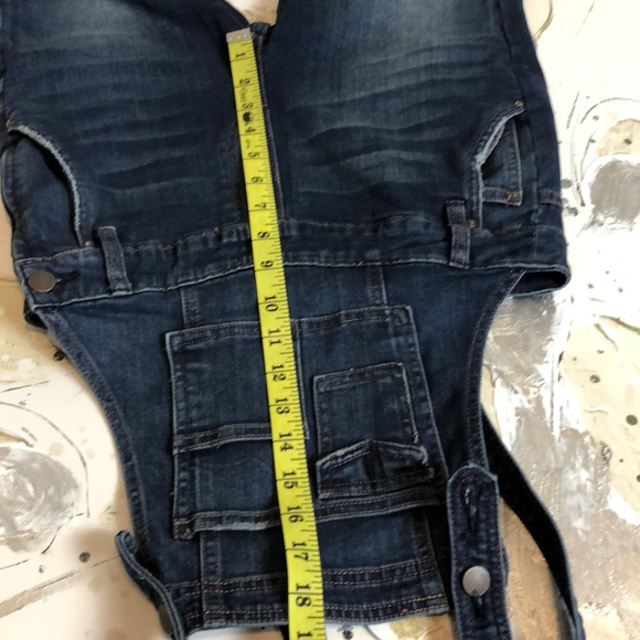 Free People Pocket Distressed Jean Overalls - Picture 8 of 9